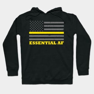 911 Dispatcher Essential Worker Thin Gold Line Flag Hoodie